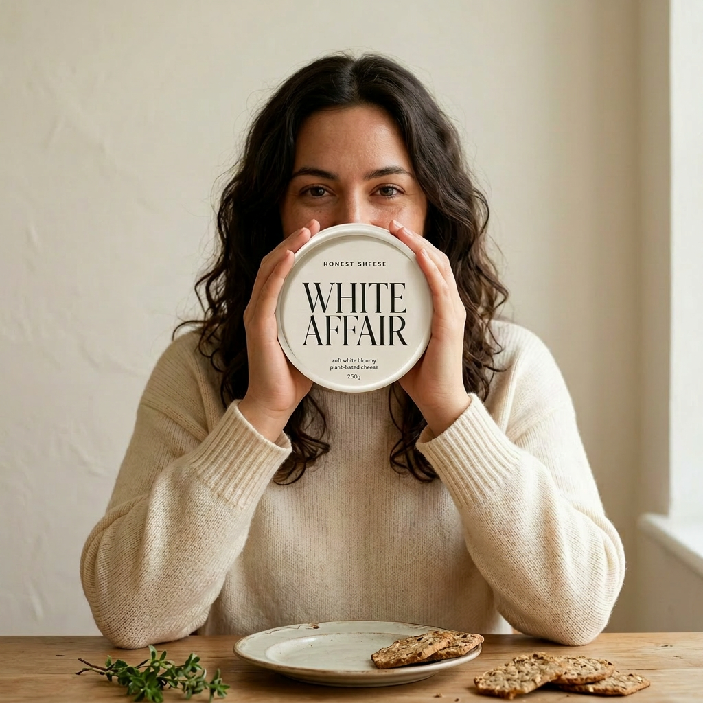 Honest Sheese — portrait holding cheese tub